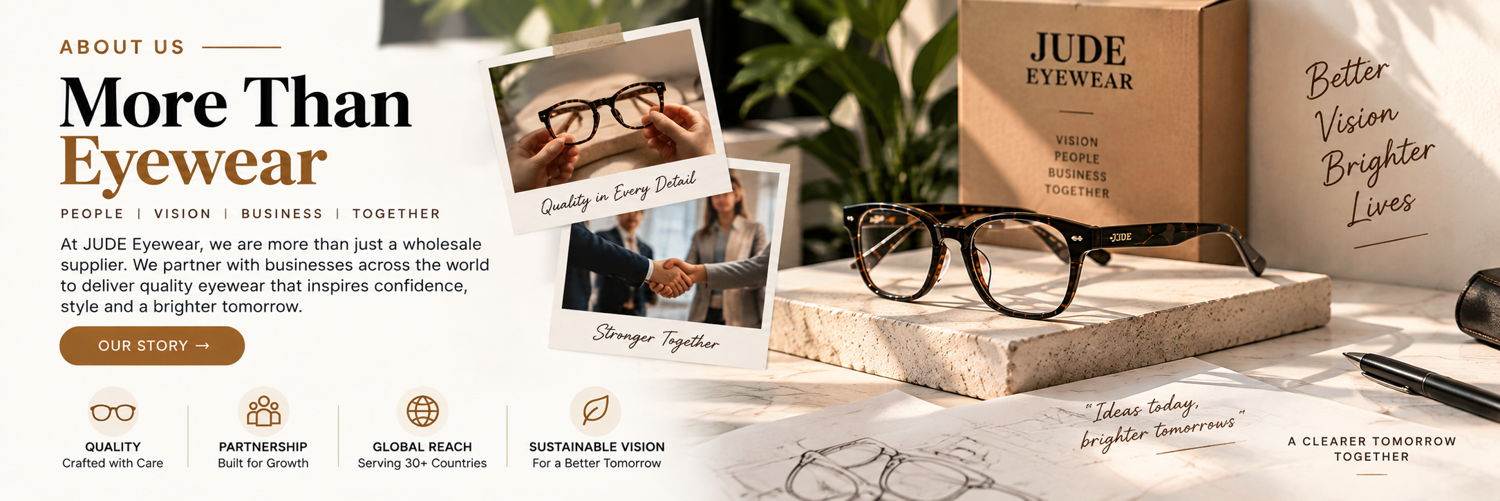 Jude Eyewear About Us — More Than Eyewear. People. Vision. Business. Together.