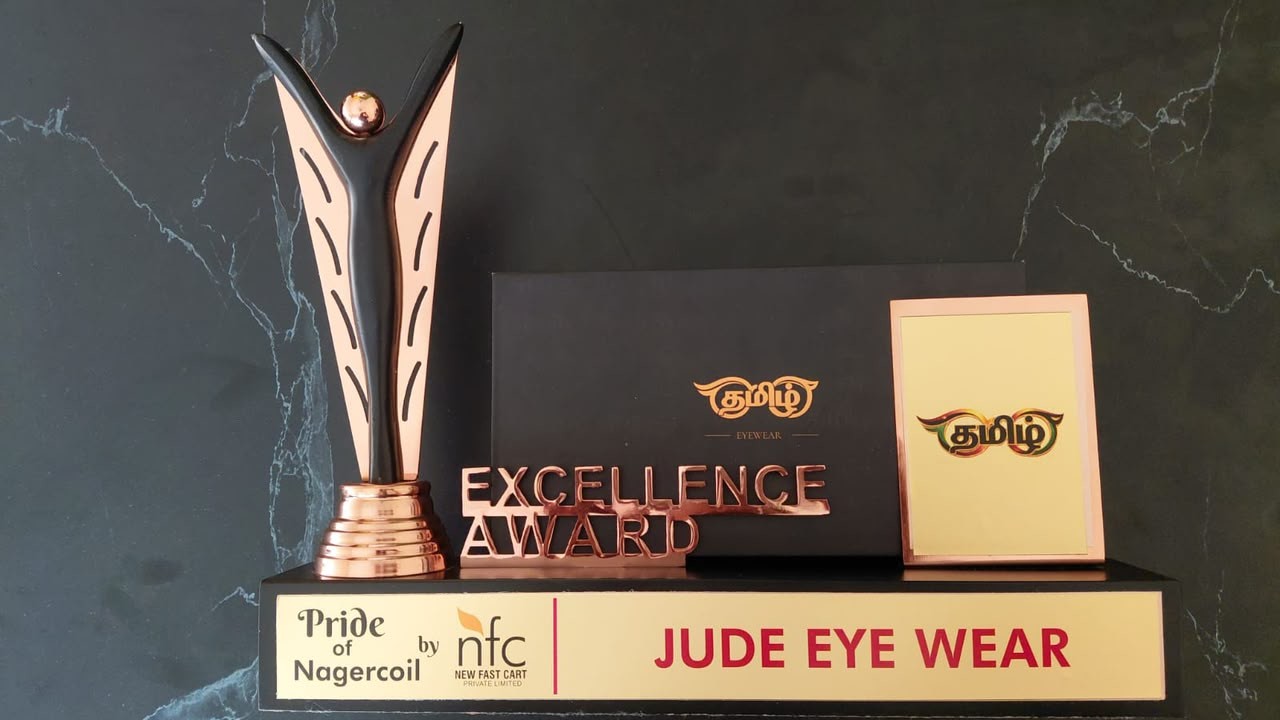 Jude Eyewear receiving the NFC Excellence Award